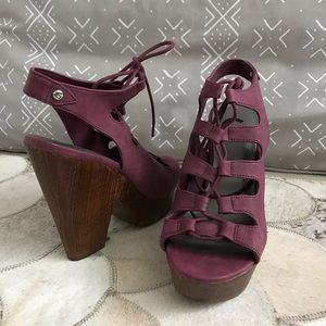 Lace-up Platform Wedge by Guess